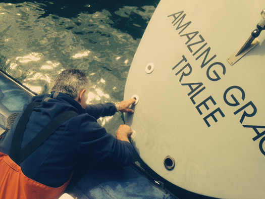 Amazing Grace skipper makes repairs
