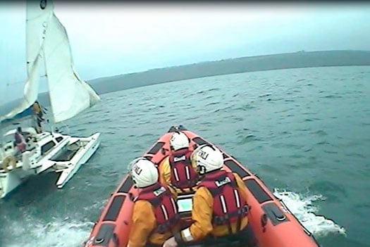Bangor lifeboat rescues trimaran