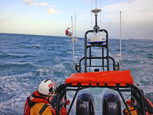 Red Bay RNLI launches to assist a lone yachtsman off Glenarm