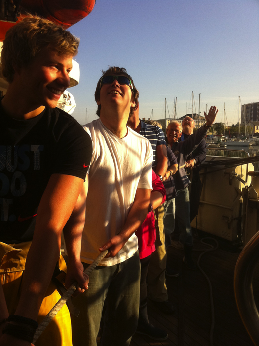 Trainees on board the tall ship Tenacious in October 2011