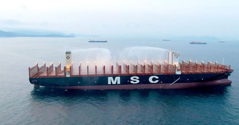 After successful implementation in selected countries, the container line (MSC) is now extending the programme to clients worldwide throughout 2020. Above AFLOAT adds is DNV GL&#039;s ground-breaking new class notation to mitigate fire risks on container ships had been awarded to MSC. The notation has been implemented on the largest container ships in the world, the 23,000+ TEU MSC Gülsün class with their also important lowest CO2 emissions per container carried by design. 