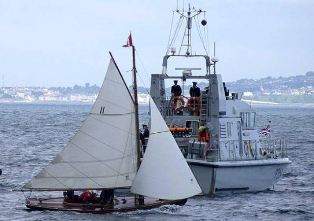 Howth 17s participated in Royal Ulster Yacht Club's 150th anniversary sail past at the weekend
