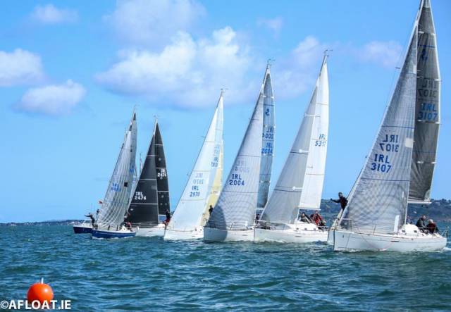 A 100% turnout for the 31.7 fleet but no racing due to lack of wind on Dublin Bay