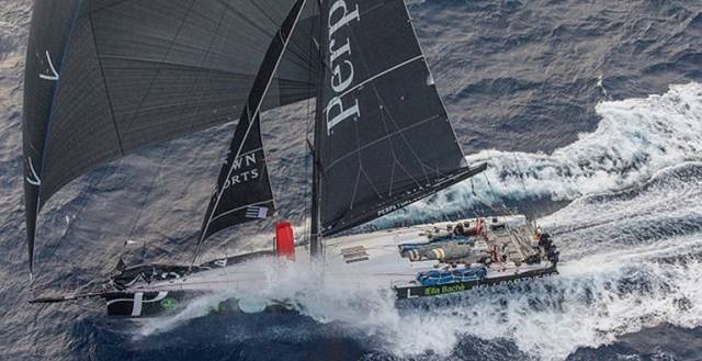 Anthony Bell’s hundred-footer Perpetual LOYAL has chopped nearly five hours off the course record for the Rolex Sydney-Hobart Race