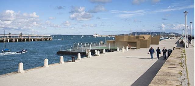 An artist's impression of the urban beach for Dun Laoghaire