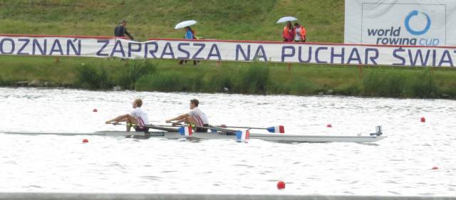 France, the winners of their heat in the lightweight men's double in Poznan