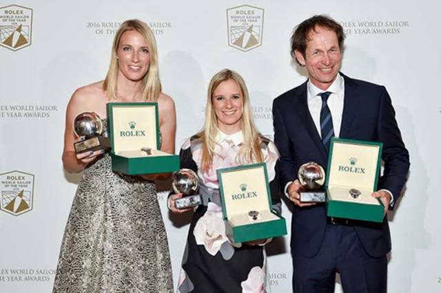 Santiago Lange (ARG) and Hannah Mills and Saskia Clark (GBR) received the title of Rolex World Sailors of the Year