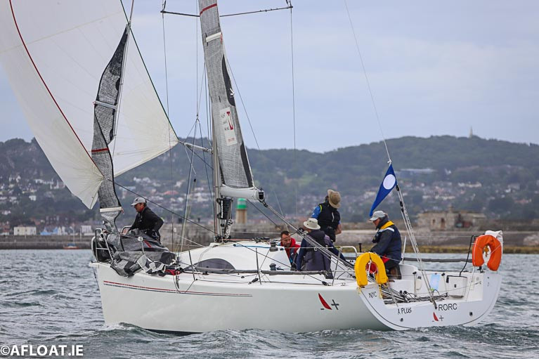 Class two ISORA debutante, the Archambault A31 'A Plus' (Mick Flynn and Grant Kinsman) on her way to overall victory in the 50-mile ISORA offshore from Dun Laoghaire. Scroll down for slideshow