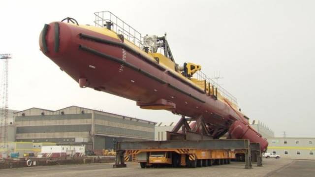 The world's most powerful tidal turbine built at Harland and Wolff is to be launched in Belfast Lough today