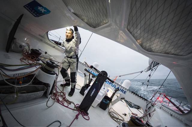 The French leader Armel Le Cléac'h is currently 36 nautical miles from the Vendee Globe finish line