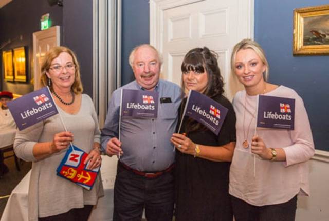 At the National Yacht Club's fish supper in aid of the RNLI are from from right to left are Rita O'Reilly, Ken Robinson, Pamela Bell and Emma Robinson