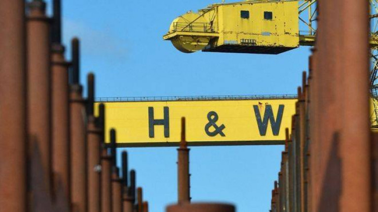 Close up Afloat adds of one the iconic pair of Harland & Wolff gantry cranes
