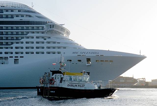 333m MSC Splendida Cruise Liner in Dublin Port