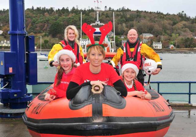 Pictured at the launch of the RNLI’s Cork Reindeer to be held on Sunday 26th November at Fota Park is (Clockwise back Left) Crosshaven lifeboat crew Maeve Leonard and Vincent Fleming, Alex Fegan (11) Derval O’Rourke,  and Maggie O’Brien (12)
