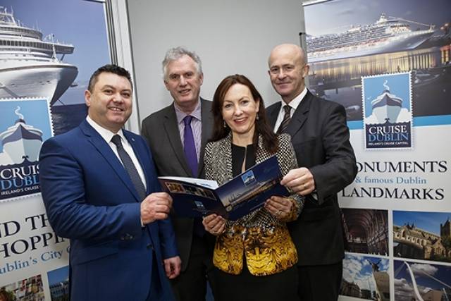 Announcing the launch of Cruise Dublin, the new Cruise Tourism Development Agency established by Dublin Port Company to develop Dublin as Ireland’s premier port of choice for cruise were: Pat Ward, Head of Corporate Services at Dublin Port, Jim Keogan, Assistant CEO at Dublin City Council, Brid O’Connell from ‘Welcome Marketing’, and Eamonn O’Reilly, CEO, Dublin Port Company.