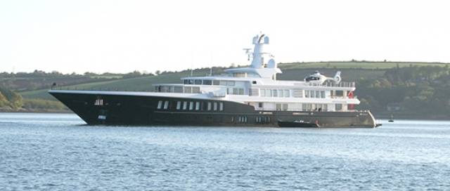 Superyacht Air, a 265–foot Feadship, during her Kinsale visit in June 2015