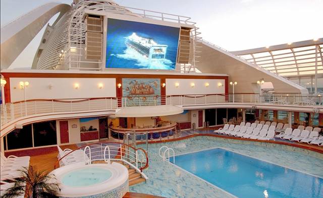 'Movies under the Stars'  feature on board Caribbean Princess (as seen on screen) which in the early of hours of this morning docked in Dublin Port 
