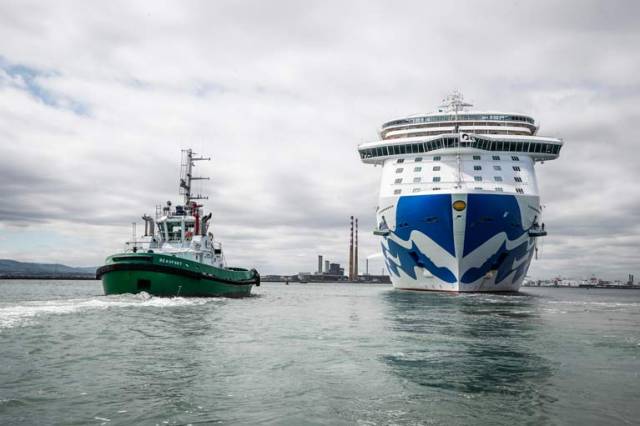 The Royal Princess will hold a commanding presence in the city’s port with her size more than two-and-a-half times the length of Dublin’s Spire 