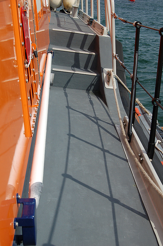 ACHILL LIFEBOAT WHITE POLE ON PORT SIDE