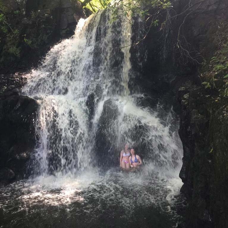 Cooling down in the Aros waterfalls Tobermory