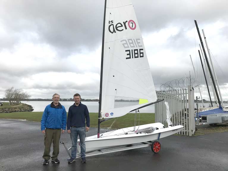 Karl receives his new RS Aero from RS Sailing dealer Kenneth Rumball