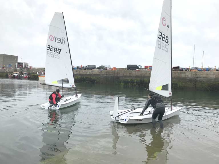 Noel Butler and Stephen Oran get afloat for the first time