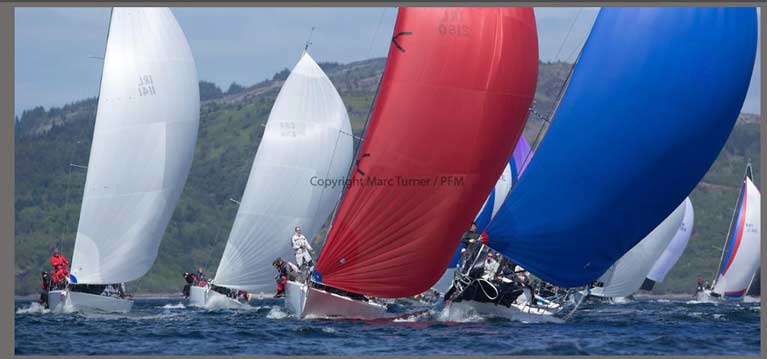 Chimaera Leading Scottish Series with her red SK 90 A4 Kite