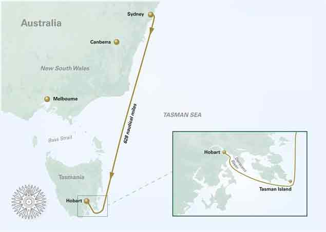 Rolex Sydney Hobart Yacht Race Course Map Photo by Rolex KPMS
