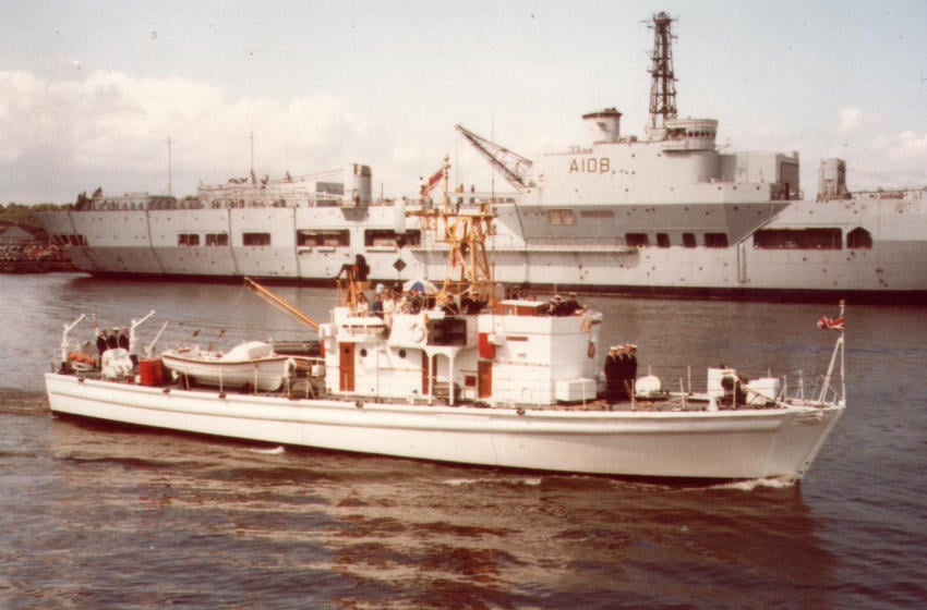 HMS Enterprise at Chatham in 1981, with HMS Triumph in the background (Photo: Wikimedia)