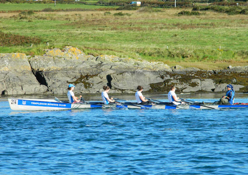 Templenoe Rowing Club’s 214 boat with Gerard van Deventer coxing, Isobel van Deventer, Corina van Deventer, Heather O’Donoghue and Helen Harvey