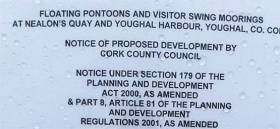 Pontoons and visitor swing moorings are to be installed in Youghal harbour. See full notice below 