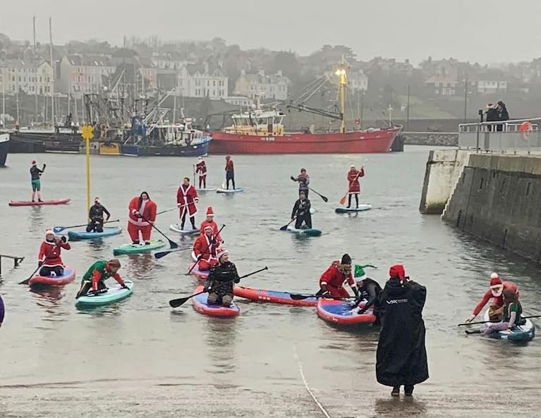 SUPPing  Santas in Bangor Harbour
