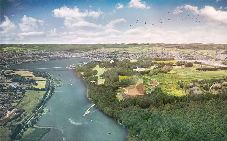 An artist&#039;s impression of the Foyle project that plans to transform the banks of the river, linking the Boom Hall and Brook Hall estates