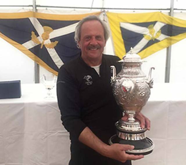 Andrew Craig with the overall Scottish Series trophy in Tarbert