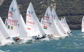 Irish sailors competing in the 420 class at Lake Garda, Italy this Summer