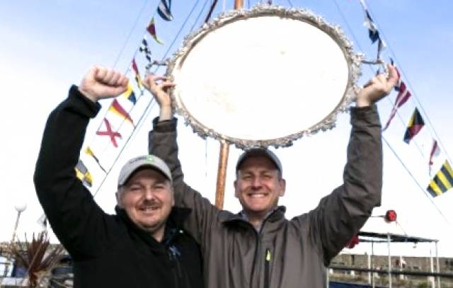 Double success. Michael O’Connor (right) is Sailor of the Month (Senior) for October after helming to victory in Flying Fifteens in the All-Ireland Championship at the NYC, while his crew for the championship, David Taylor (left) is October Sailor of the Month (Special Award) as he also crewed for Ben Duncan when he won the title in 2013 in ISA J/80s.  