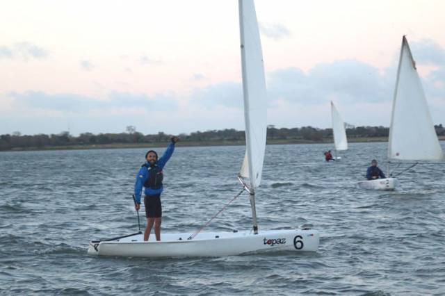 Completing the 24 hour sail in Malahide. The event called ‘DCU x DIT 24hr Sail’ consisted of the same two Topaz boats crewed by teams of two sailed from 5pm on 25th October to 5pm the next day.
