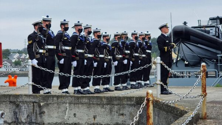 A guard of honour on National Services Day last September, also marked the start of the Naval Service's 75th anniversary (see today's related story). The Naval Service is hoping to get permission to alter its regulations to entice more retired sailors back into the fold on a part-time basis to help alleviate the critical shortage of personnel.