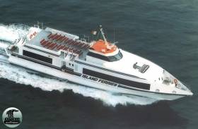One of the five passenger ferries of Aran Island Ferries, the operator has ceased running a winter service over a dispute about levies with Galway County Council 