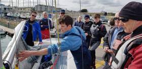Barry McCartin (centre) at the DMYC Training session for the Fireball fleet