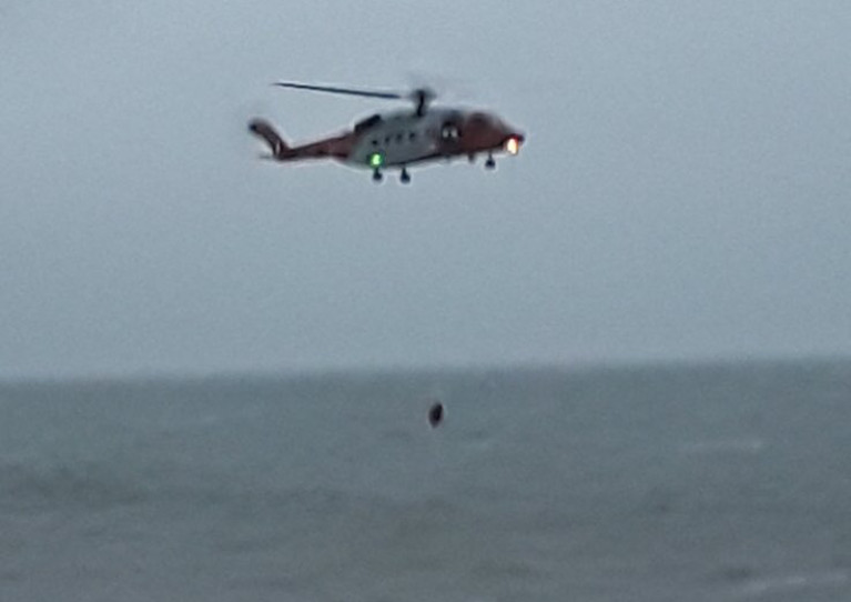Rescue 116 attends the scene off Greystones this afternoon 