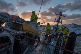 Team Brunel enjoys the beautiful evening light in the Southern Ocean near the most remote point in the world’s seas