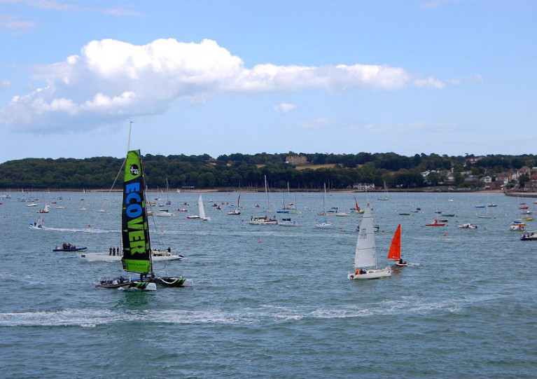 File image of boats racing on the Solent, between Britain’s south coast and the Isle of Wight