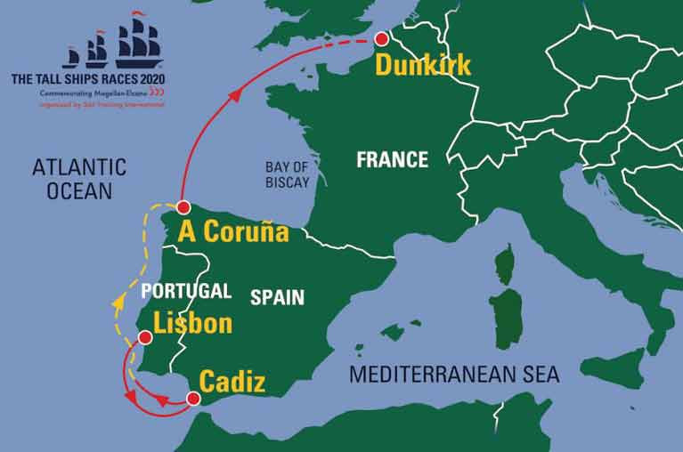 The proposed 2020 Tall Ships Race route