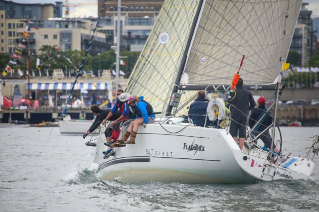Paddy Gregory's Flashback took the Offshore lead at Dun Laoghaire Regatta this afternoon