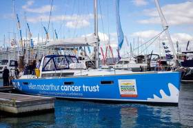The new Beneteau 45 for the Ellen MacArthur Cancer Trust at the Southampton Boat Show