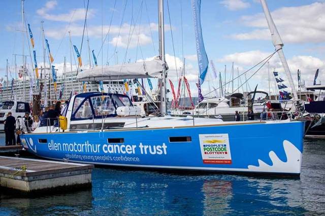 The new Beneteau 45 for the Ellen MacArthur Cancer Trust at the Southampton Boat Show