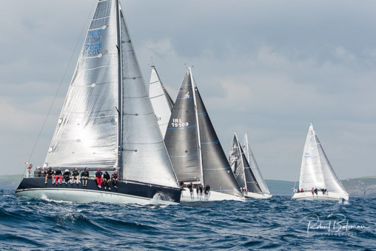 Class 0 start on the first day of the 2019 Sovereign&#039;s Cup off Kinsale