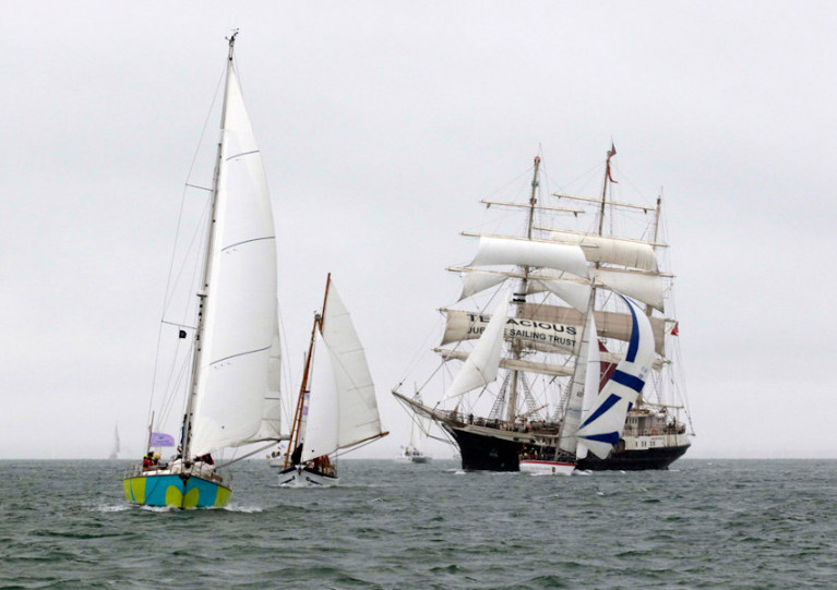 Jubilee Sailing Trust’s SV Tenacious at the Cowes Small Ships Race in 2018