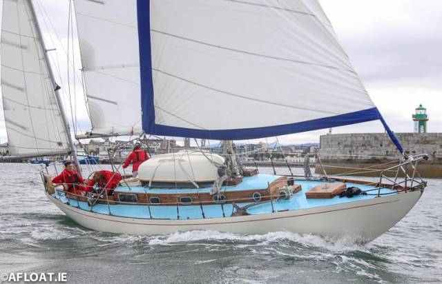 Verve, an Arthur Robb Yawl, sailed Brian and Jackie Comerford from the Dun Laoghaire Motor Yacht Club in the Classic Keelboat division